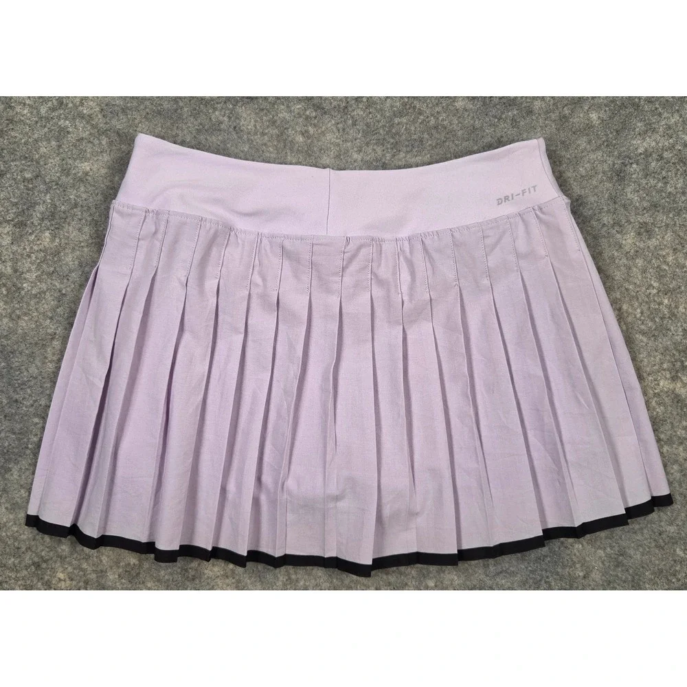 Nike Court Victory Pleated Tennis Skirt Lavender Purple Black Trim Small Skort